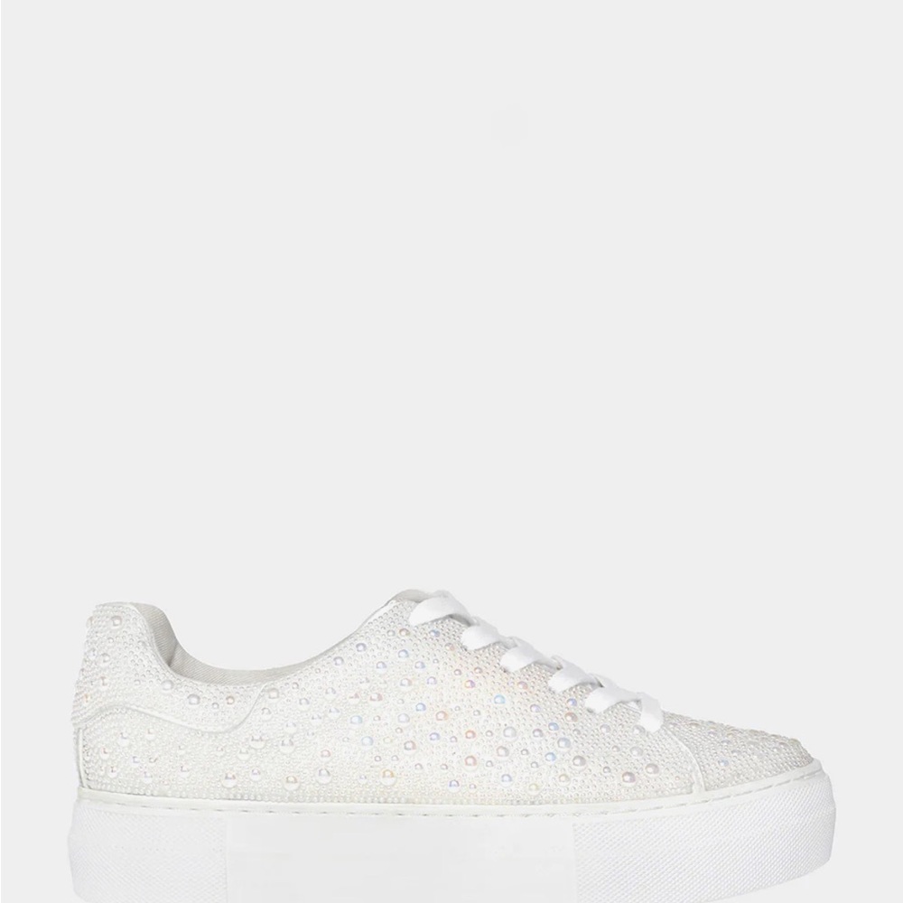 Betsey Johnson White Sparkle Sneakers